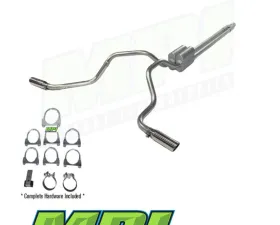 MPI Exhaust Technologies Clamp-on Exhaust System With Turbo Mufflers & Polished Bright Chrome Tips